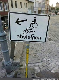 Absteigen fr Radfahrer & Rollstuhlfahrer