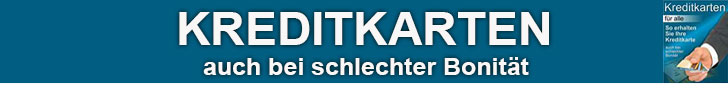 Kreditkarten auch bei schlechter Bonitt